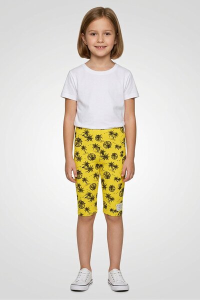 Hey Popinjay Kids Girl Palm Print 3/4 Leggings, Multicolor
