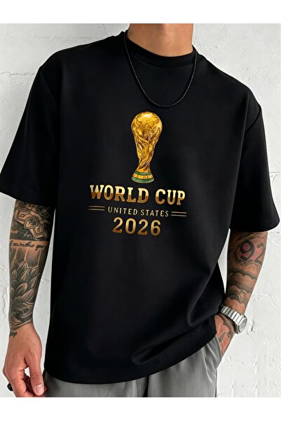 WOODROFFE Unisex 2026 World Cup Printed T-Shirt Oversize T-Shirt Loose Fit