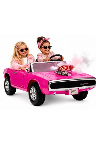 LeanToys Masinuta electrica pentru copii Dodge Charger R/T Pink, motor 2x200W...
