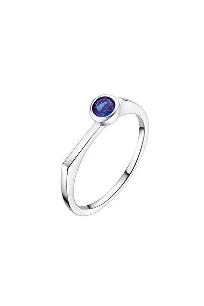 Lisa&Co. Inel Argint Round Stone 54 mm / Argint placat cu rodiu / Zircon alba...
