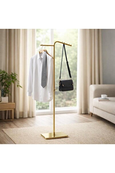 laverahome ستاند ملابس معدني باللون الذهبي - تصميم أنيق