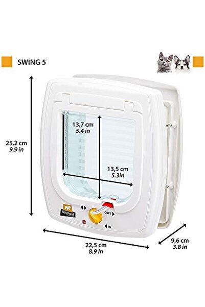 Yıldızan Bgm Shop Swing 5 Cat-Dog Door, White, 13.5X13.7, Standard 414149