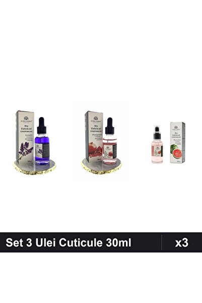 global fashion Set 3 Ulei Cuticule Pipetă 30ml - Lavandă, Rodie, Pepene Verde