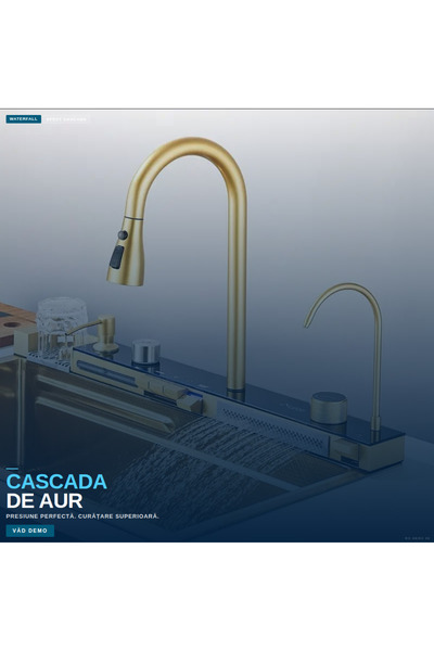 OEM Multifunctional Kitchen Sink with LED, Stainless Steel, Gold (BG-V06)