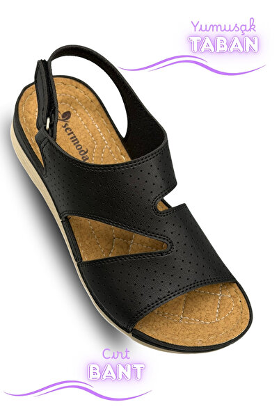 Moda Anna Sandale de damă – Talpă groasă și moale, cu velcro confortabil, san...