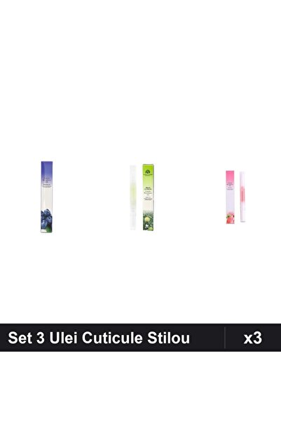 NAİLS Set 3 Ulei Cuticule Tip Stilou - Blueberries, Măr, Peach - Îngrijire Un...
