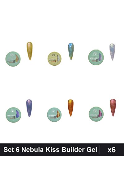 global fashion Set 6 Nebula Kiss Builder Gel 15g - Nr.02 Nr.05 Nr.06 Nr.07 Nr...