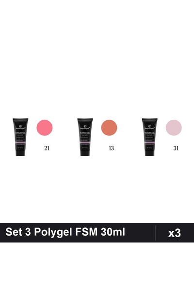 FSM Set 3 Polygel 30ml - Nr.21, Nr.13, Nr.31 - Constructie Unghii