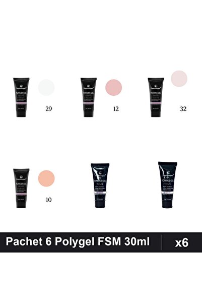 FSM Set 6 Polygel 30ml - Nr.29, Nr.12, Nr.32, Nr.10, Nr.14, Nr.17