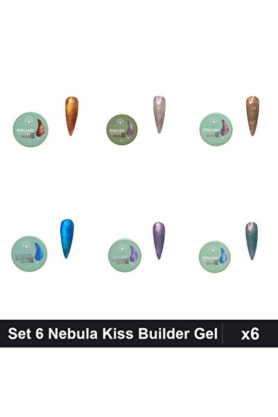 global fashion Set 6 Nebula Kiss Builder Gel 15g - Nr.01 Nr.03 Nr.04 Nr.09 Nr...