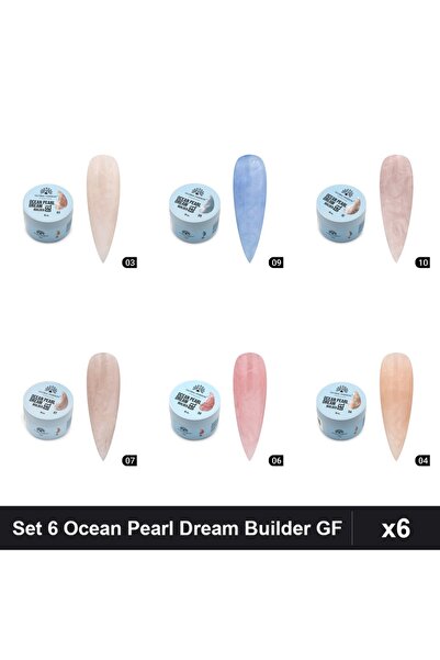 global fashion Set 6 Ocean Pearl Dream Builder 15g - Nr.03 Nr.04 Nr.06 Nr.07 ...