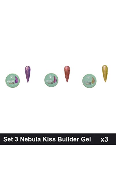 global fashion Set 3 Nebula Kiss Builder Gel 15g - Nr.06 Nr.07 Nr.08