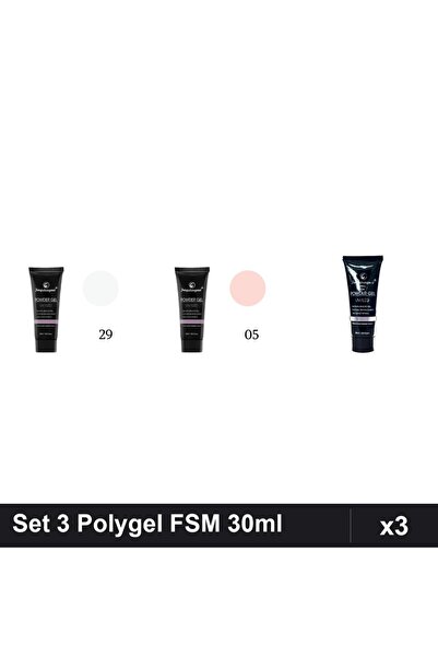 FSM Set 3 Polygel 30ml - Nr.29, Nr.05, Nr.14 - Constructie Unghii