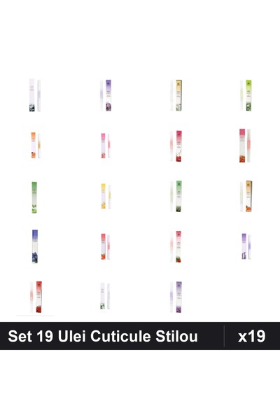 NAİLS Set 19 Ulei Cuticule Tip Stilou - Osmanthus, Afine, Jasmin, Măr, Orange...