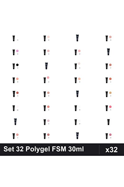 FSM Set 32 Polygel 30ml - Nr.01 Nr.03 Nr.05 Nr.23 Nr.28 - Construcție Unghii