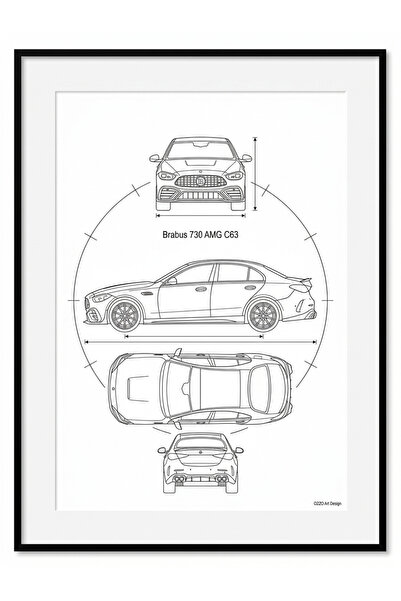 Brabus 730 AMG C63 (2024)Blueprint Line Art | Limited Edition A3 |