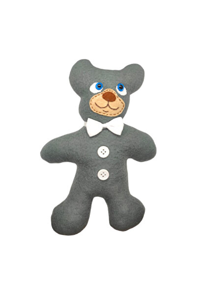 Lucille Craftshop Ursuleț gri de catifea, lucrat manual