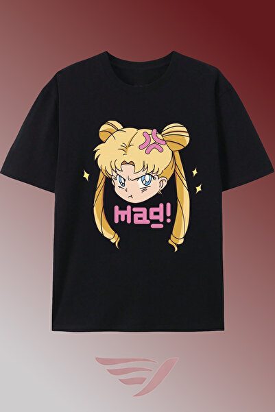 Velostra Unisex Sailor Moon Anime Printed Oversize Crew Neck Cotton Comfortab...