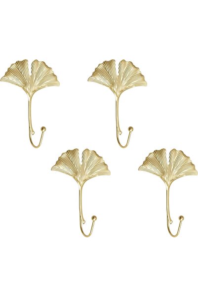 Morobor Cârlige decorative din fier în formă de frunze, 4 bucăți cârlige meta...