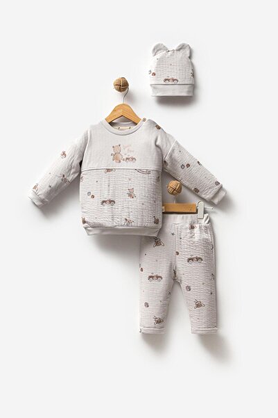 hhoneybaby 100% Organic Cotton Driver Bear 2-Piece Set
