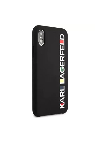 Karl Lagerfeld KLHCPXBHWHBK Husă rigidă pentru iPhone X/XS, negru, lucios, st...
