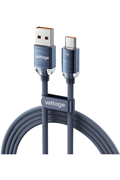 Voltage Cablu USB-A / USB-C PureCrystal 66W 200cm albastru