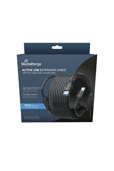 MediaRange Aktives USB-Verl√§ngerungskabel, USB 3.0, 15m, sw