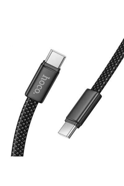 hoco. Cablu USB C la USB C Hoco 3A 60W P≈Çaski 1 m X125 Negru