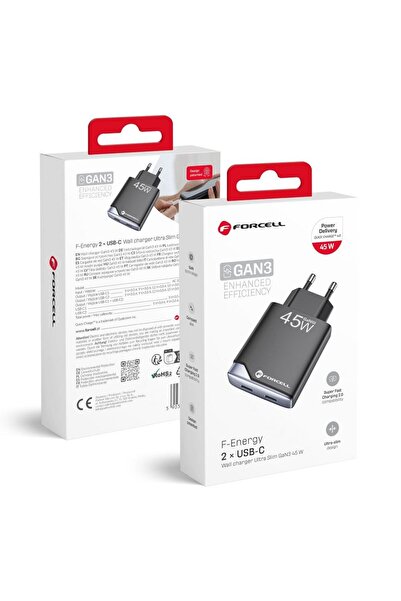 Forcell ≈Åadowarka sieciowa do telefonu F-Energy Ultra Slim GaN III 2 x USB C...