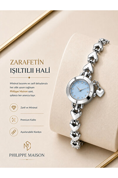 PHİLİPPE MAİSON Heart Charm Women's Wristwatch