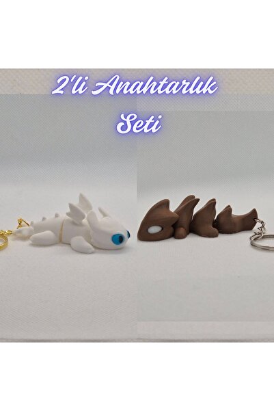 3DAtölyeMaker How to Train Your White Dragon Dragon and Dark Brown Flexible D...