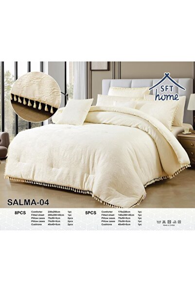 SOFT HOME Nefren 8-Piece Summer Lace Comforter Set -- Luxurious Jacquard Deta...