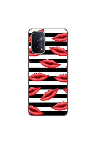 OEM Husa compatibila cu Oppo A54 5G, A74 5G Silicon Gel Tpu Model Striped Kisses
