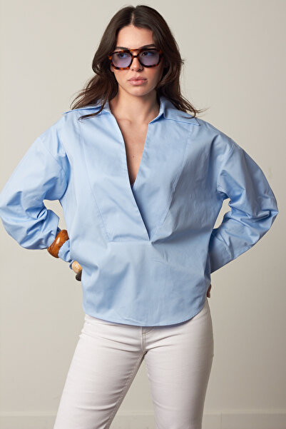 Beyyoglu Wide Collar Oversized Shirt