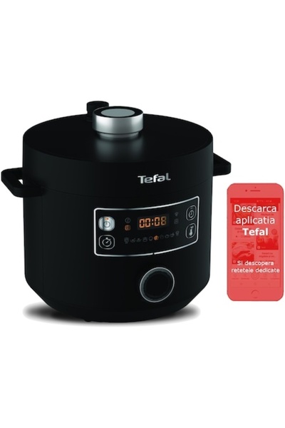 TEFAL Turbo Cuisine CY754830 Oală sub presiune electrică, 1090W, 4.8L, 10 pro...