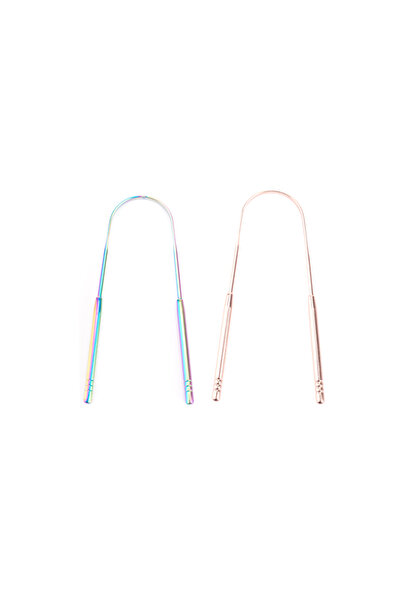 Choice6 Rainbow Rose Gold 4Colors Stainless Steel Tongue Scraper Metal Tongue...