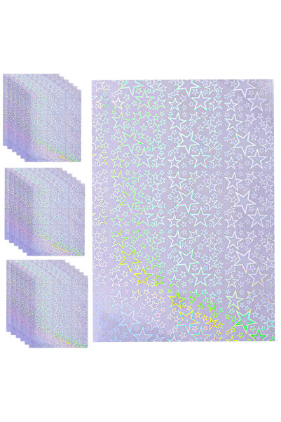 Choice6 10pcs Five Stars Holographic Glitter Laser Self Adhesive Waterproof V...