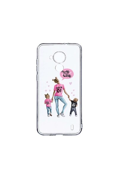 bestcase Διαφανής Θήκη Σιλικόνης 2MM, Συμβατή με Nokia C30, Σχέδιο Μαμά Ζωής,...