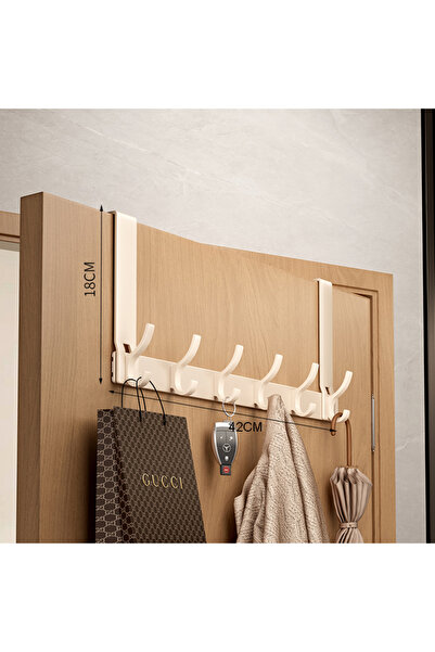 choice2 Cream white-6 hooks Over the Door Storage Organizer Hanger Clothes Ho...