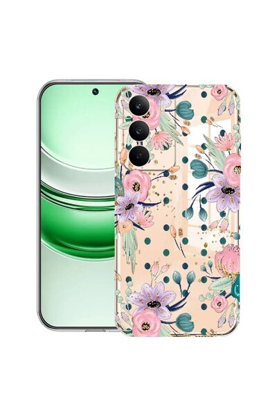 bestcase Husă transparentă din silicon pentru Realme C71, Colecția Flori, 204...