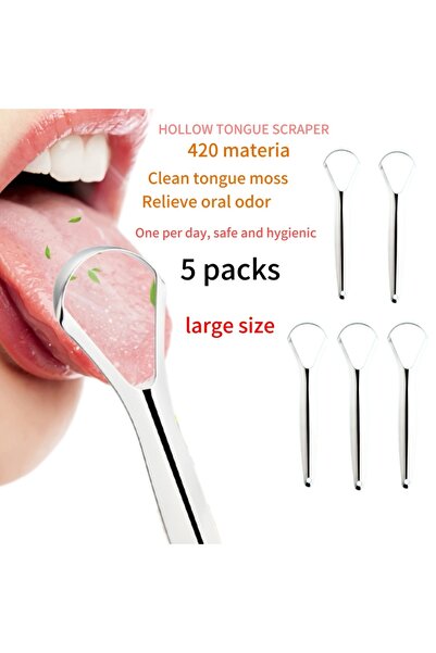 Choice 5pcs Set of 5 Stainless Steel Tongue Scrapers for Cleaning And Caring ...