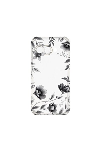 bestcase Противоударен калъф, съвместим с Google Pixel 9a, Черен флорален, 19...