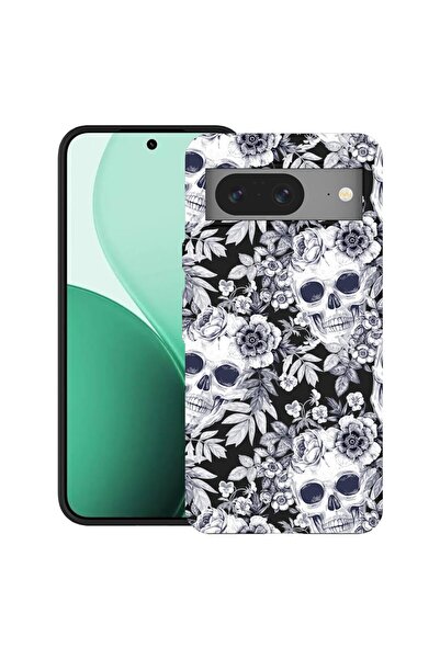 bestcase Ултра тънък TPU калъф, съвместим с Google Pixel 8, с черно-бял дизай...