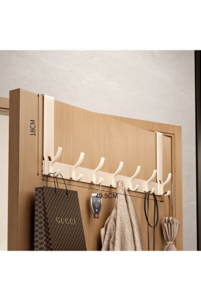 Choice1 Cream white- 7 hooks Over the Door Storage Organizer Hanger Clothes H...