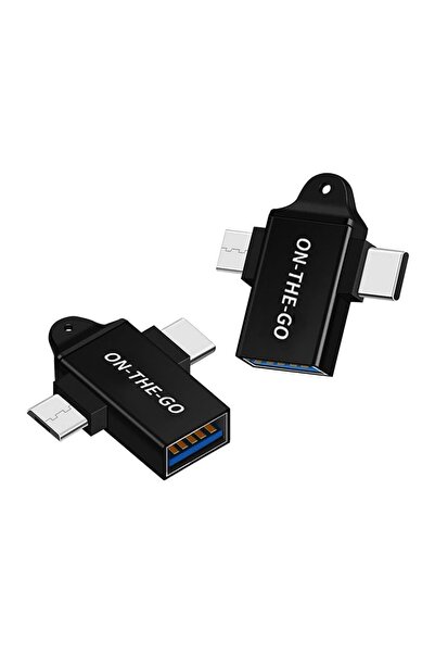 Techsuit Προσαρμογέας USB OTG 3-σε-1 Μαύρος
