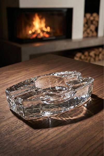 Perotti Std-Vegas Pure Crystal Glass Ashtray 17X9X4 cm Transparent Hand Made