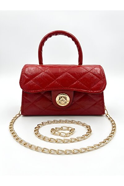 Satuna Shiny Quilted Mini Bag – Lining Detail – Women's Hand and Shoulder Bag...