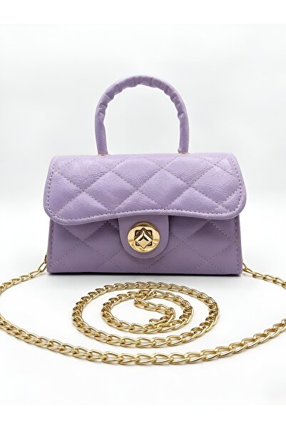 Satuna Shiny Quilted Mini Bag – Lining Detail – Women's Hand and Shoulder Bag...