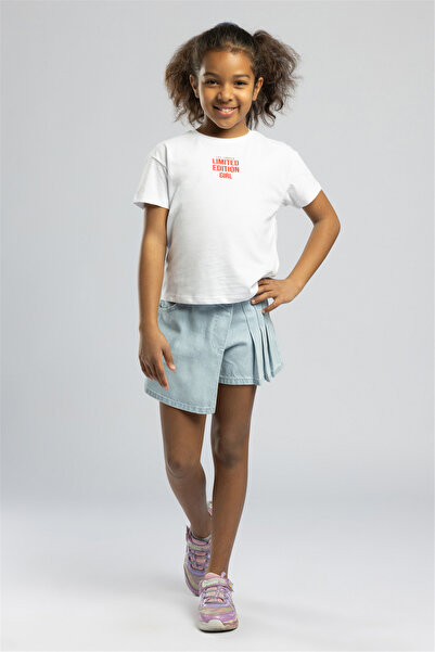 Lee Cooper Edition girls' printed crew neck t-shirt - white
