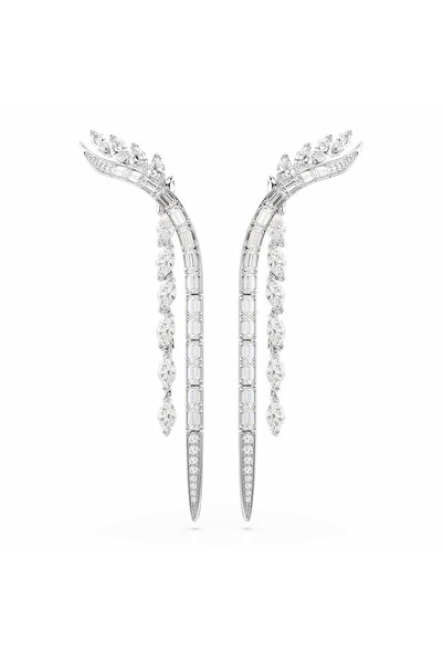 Swarovski Mesmera Küpeler, Karışık kesimler, Beyaz, Rodyum kaplama